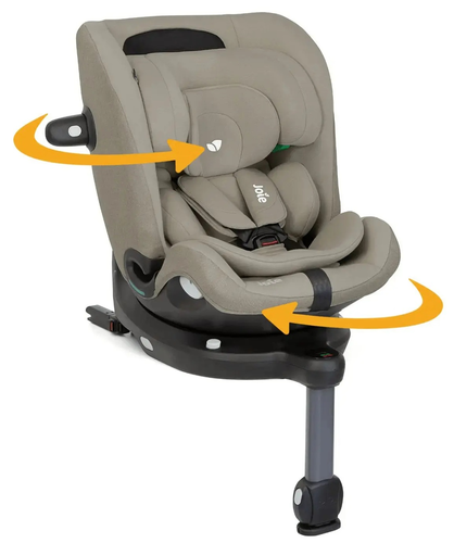 כסא בטיחות מסתובב משולב בוסטר i-Pivot Grow עם הגנת ראש וצד מתרחבת עם הגדילה - בז' OAK