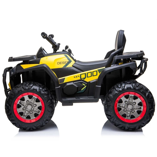טרקטורון XMX 12V חשמלי לילדים עם גלגלי גומי EVA, שלט חכם ואורות LED קדמיים - שחור/אדום