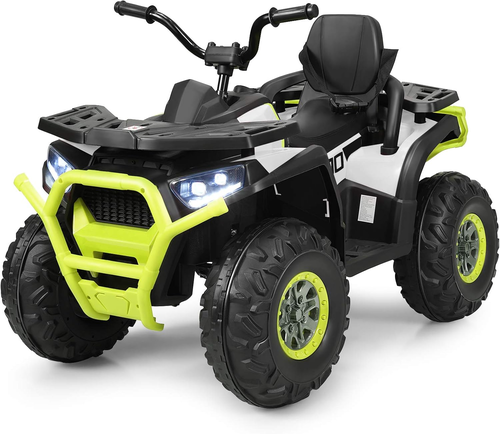 טרקטורון XMX 24V חשמלי עוצמתי לילדים עם גלגלי גומי EVA, שלט חכם ואורות LED קדמיים - שחור/צהוב/לבן