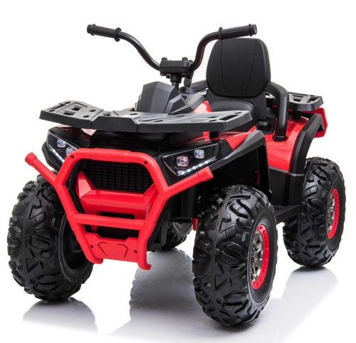 טרקטורון XMX 24V חשמלי עוצמתי לילדים עם גלגלי גומי EVA, שלט חכם ואורות LED קדמיים - שחור/אדום