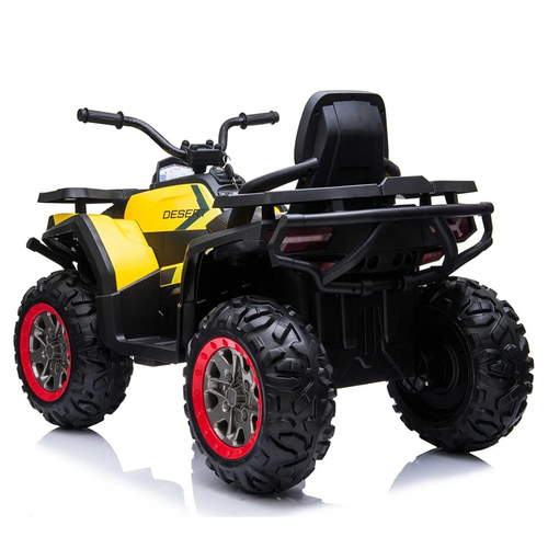 טרקטורון XMX 24V חשמלי עוצמתי לילדים עם גלגלי גומי EVA, שלט חכם ואורות LED קדמיים - שחור/אדום
