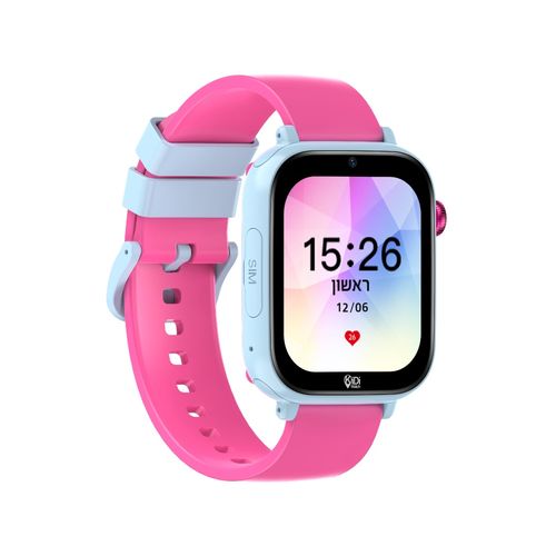 שעון טלפון חכם לילדים דגם PRO5 תומך רשת 4G עם לחצן מצוקה ושיחות וידיאו - ורוד