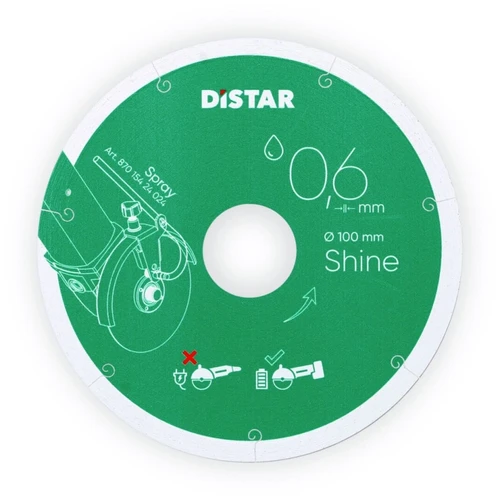 דיסק יהלום Distar Shine 101.6x0.6x22.23 לחיתוך קרמיקה וגרניט פורצלן