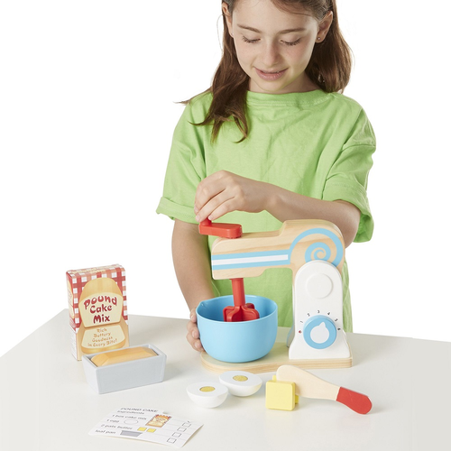 מיקסר עם ערכה להכנת עוגה 11 חלקים מעץ 2