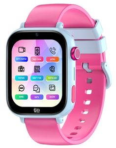 שעון טלפון חכם לילדים דגם PRO5 תומך רשת 4G עם לחצן מצוקה ושיחות וידיאו - ורוד