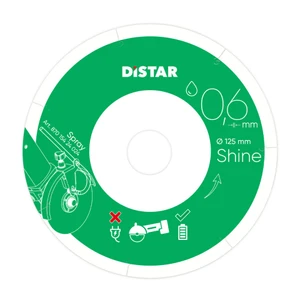דיסק יהלום Distar Shine 125x0.6x22.23 לחיתוך קרמיקה וגרניט פורצלן