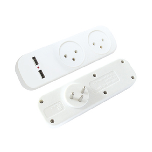 מפצל חשמל T2 ו-2 שקעי USB 2.4A