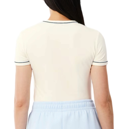 חולצה LACOSTE מידות XS-XL לנשים בגוון קרם 