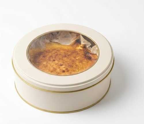 קופסת פח עגולה  CREAM חלק לאפייה