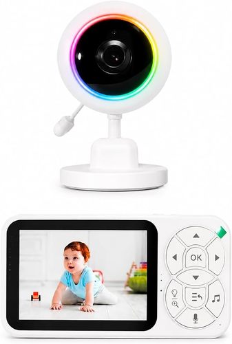מוניטור וידאו לתינוק 3.5 אינץ׳ ללא Wi-Fi עם תאורת לילה RGB