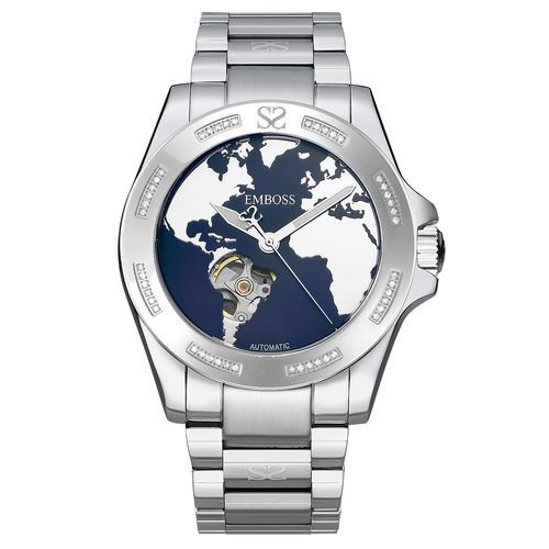 שעון יד לגבר EMBOSS Save The Planet Automat יהלומים שיבוץ גלגל EYSPMUSSNMS046 – שעוני גברים EMBOSS