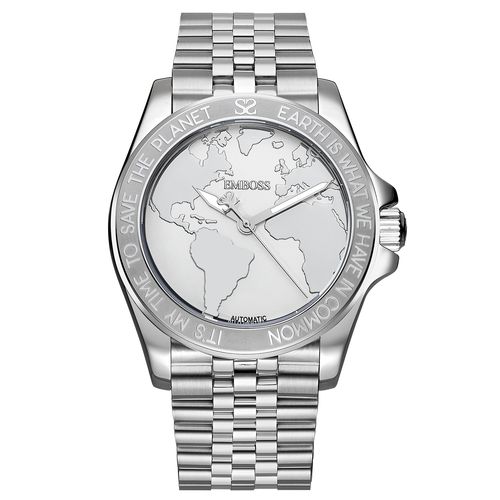 שעון יד לגבר EMBOSS Save The Planet EMSPMASSSMS000 – שעוני גברים EMBOSS