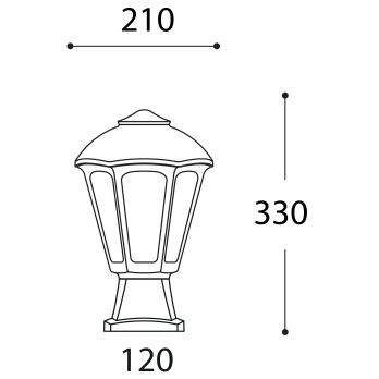 פנס גינה E27 שיש GIAMPY-S שחור fumagalli