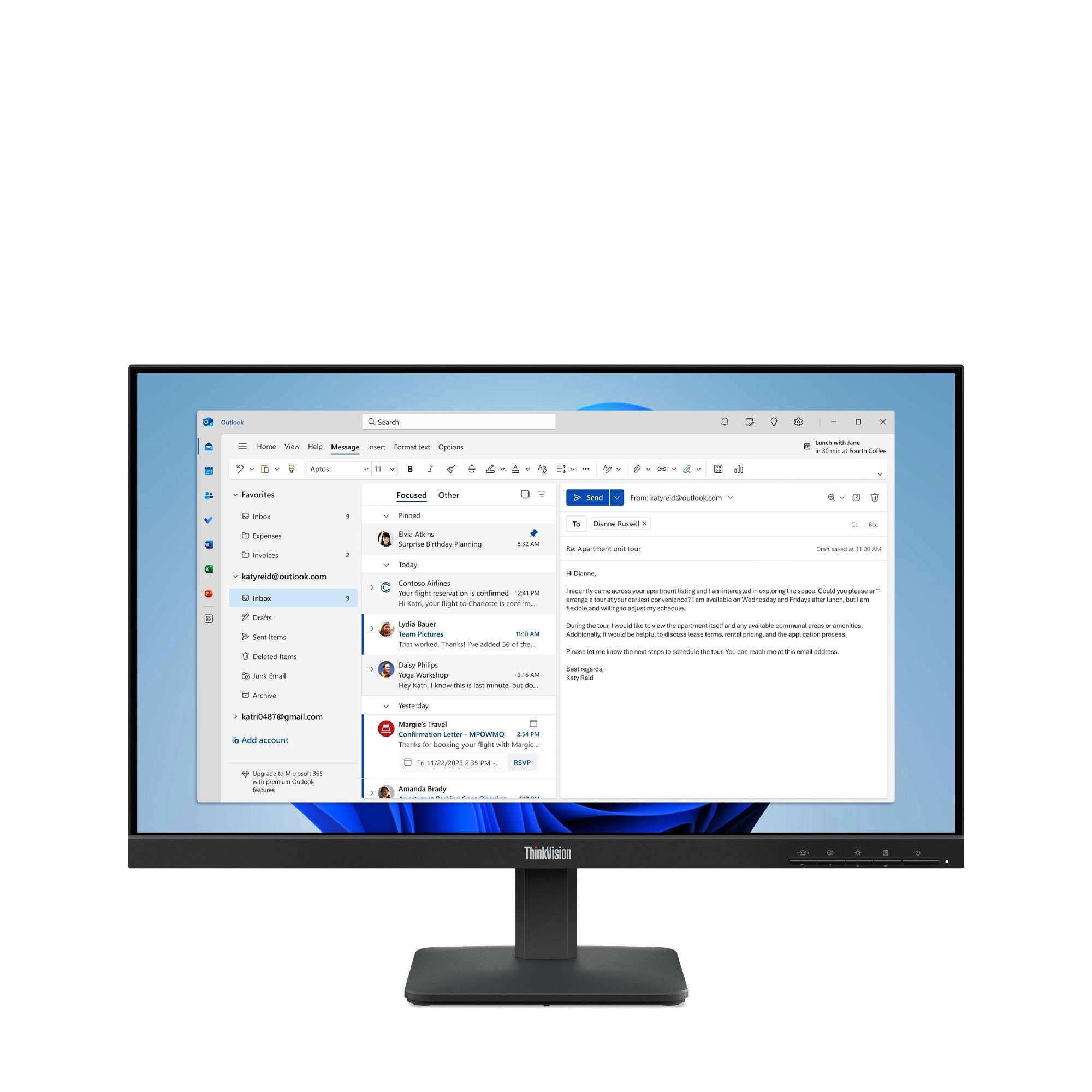 מסך מחשב Lenovo ThinkVision S24-4e 64B5KAT1IS