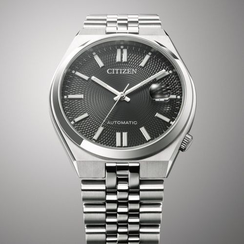 שעון אוטומטי טסויסה 60 כסוף לוח שחור NK0020-55E Citizen Automatic