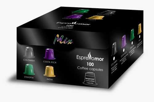 400 קפסולות תואמות נספרסו MOMENTO CAFFE MIX