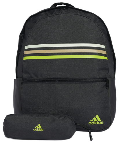 תיק גב Adidas דגם קלאסיק - שחור פסים ירוקים עם קלמר 1