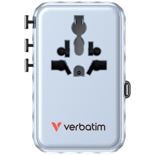 מתאם נסיעות Verbatim 100W GaN III Travel Adapter Blue 30192 ורבטים