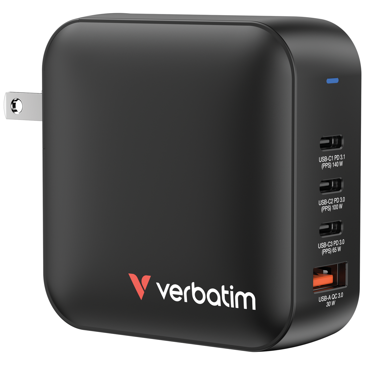 מטען Verbatim Mini GaN Wall Charger 165W 4 Port 32216 ורבטים