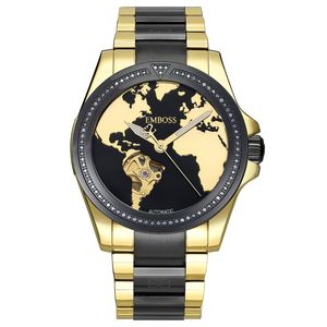 שעון יד לגבר EMBOSS Save The Planet Automat יהלומים שיבוץ טבעת EYSPMUYBBM2080