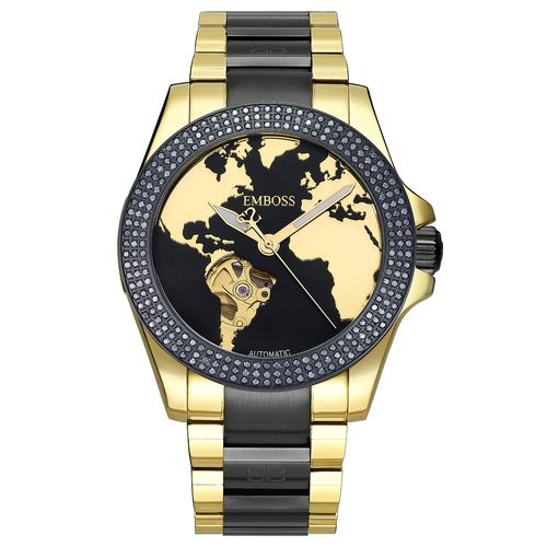 שעון יד לגבר EMBOSS Save The Planet Automat שיבוץ מלא Full Grid EYSPMUYBBM2240 – שעוני גברים EMBOSS