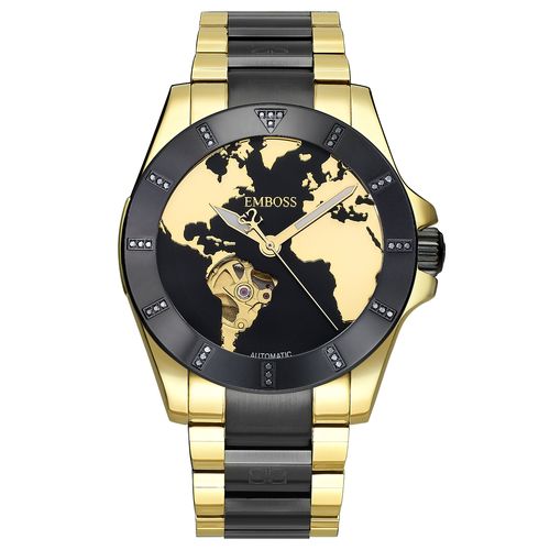 שעון יד לגבר EMBOSS Save The Planet Automat יהלומים שיבוץ שמש EYSPMUYBBM2037 – שעוני גברים EMBOSS