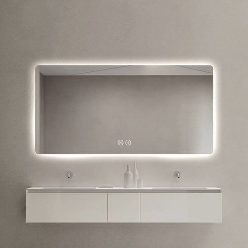 מראה לאמבטיה עם תאורת LED ומפיג אדים – ללא מסגרת מלבנית - 60*100 ס