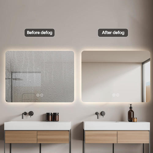 מראה לאמבטיה עם תאורת LED ומפיג אדים – ללא מסגרת מלבנית - 60*100 ס