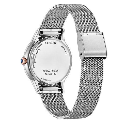 שעון סיטיזן Citizen EM1156-80X לאישה בצבע כסוף ורוז גולד