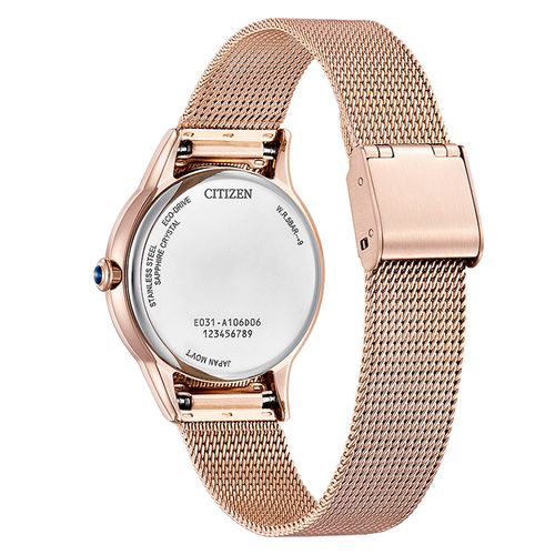 שעון סיטיזן Citizen EM1153-88A לאישה בצבע זהב אדום