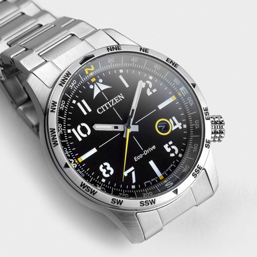 שעון סיטיזן Citizen BM7550-87E לגבר בצבע כסוף ושחור