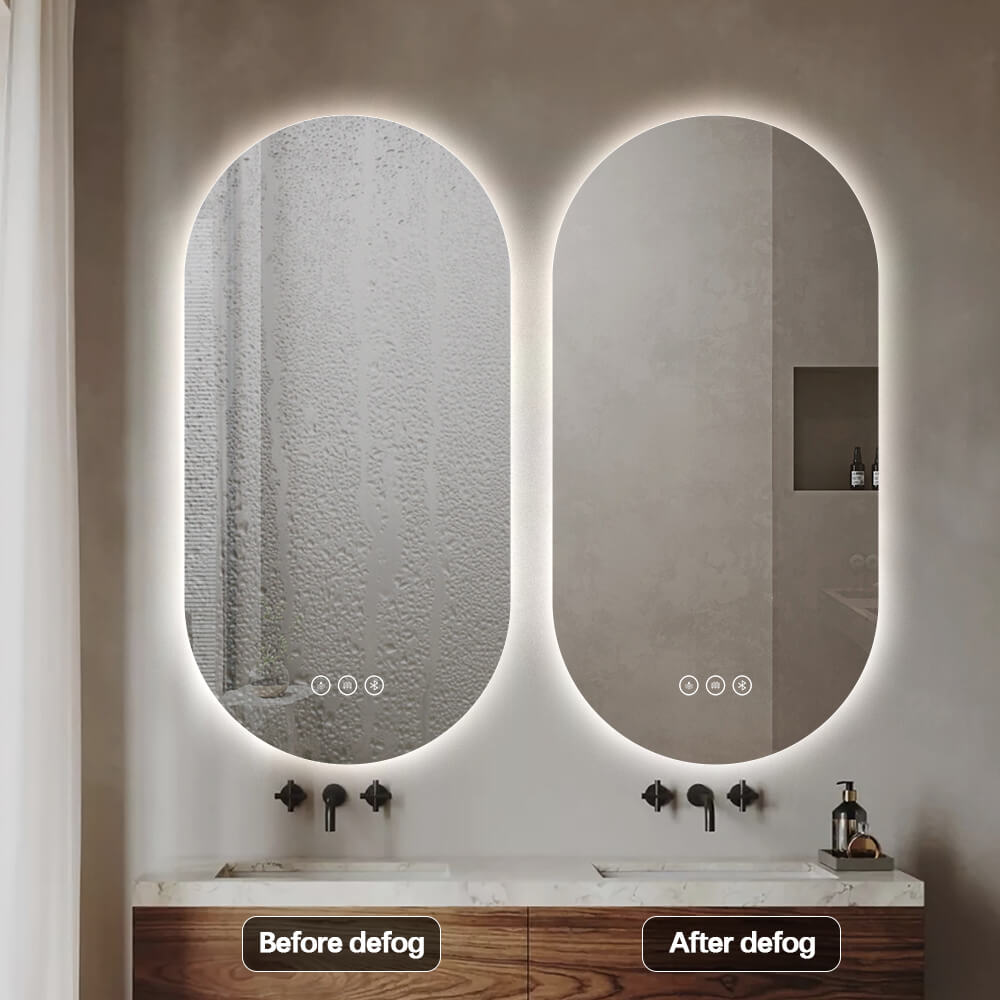 מראת LED אובלית 60*80 עם Bluetooth ומפיג אדים של REFAELI