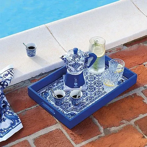 שלוש כוסות אספרסו מעוצבות Bialetti Dolce&Gabbana Blu Mediterraneo