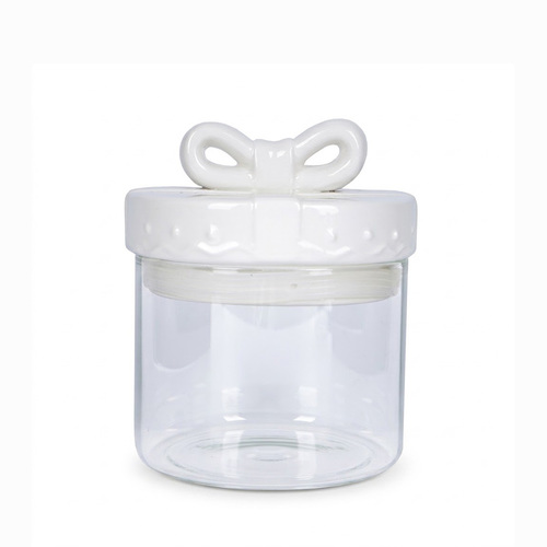 צנצנת זכוכית מהודרת | 1 ליטר | Ribbon Glass jAR