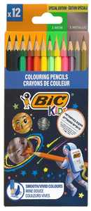 סט 12 צבעי עיפרון זוהר מטאלי/ BIC