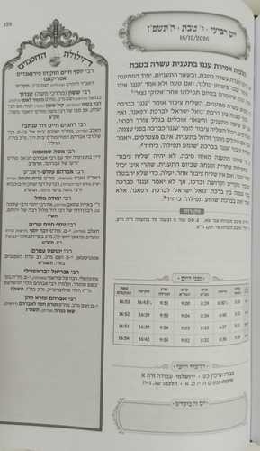 לוח שנה חכמי ספרד - תשפ