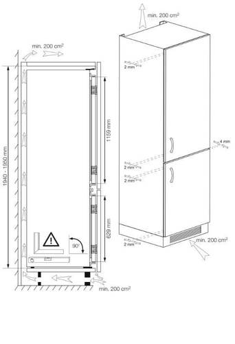 מקרר אינטגרלי נו פרוסט מלא דגם BCNA306 בקו BEKO