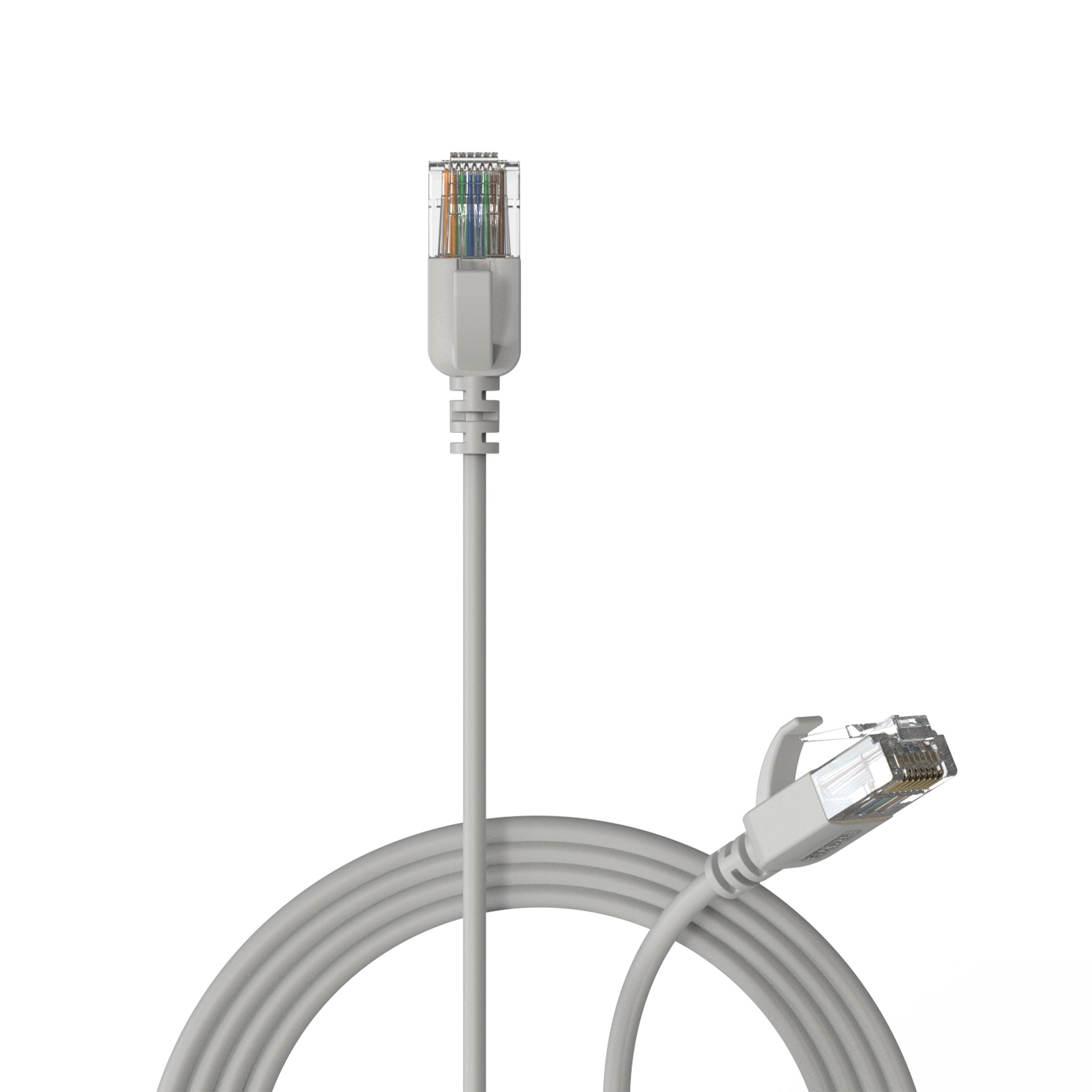 כבל רשת דק Procab CSD560GY/0.15 CAT6A RJ45 - RJ45 U/UTP - אפור באורך 0.15 מ