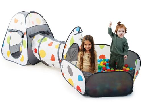 אוהל פעילות משולב בריכה, מנהרה ו-50 כדורים