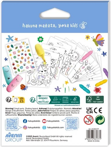 פנקס צביעה ו-40 מדבקות צבעוניות - חדי קרן