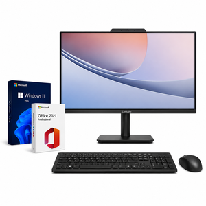 חבילת מחשב All-in-One Lenovo V100 23.8" Core i3 + Windows 11 Pro + Office 2021 Pro + מקלדת ועכבר