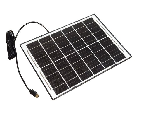 פאנל סולארי 8W בחיבור Type-C עם כבל באורך 2 מטר וזרוע התקנה דגם TGS-6V-8W