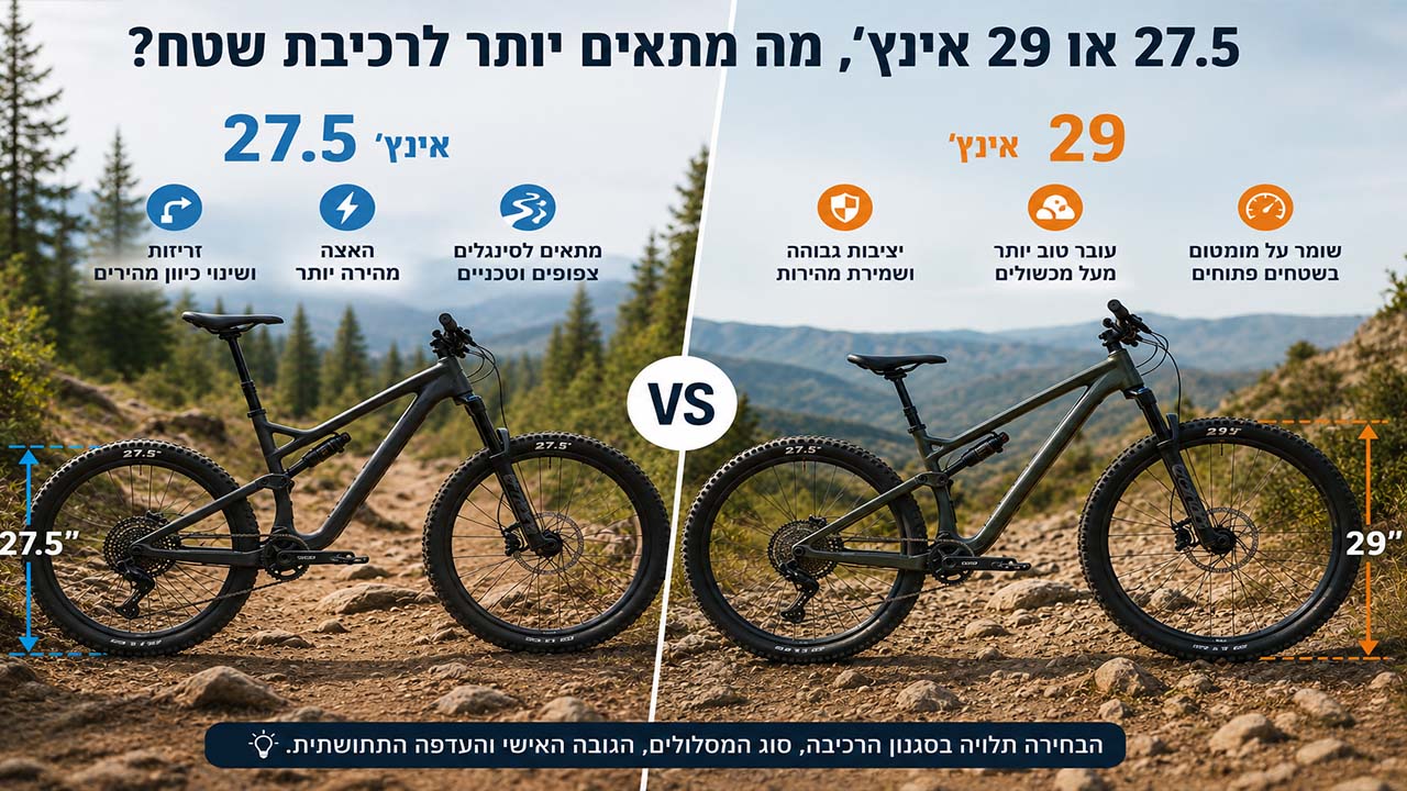 גלגלי 27.5 או 29 אינץ