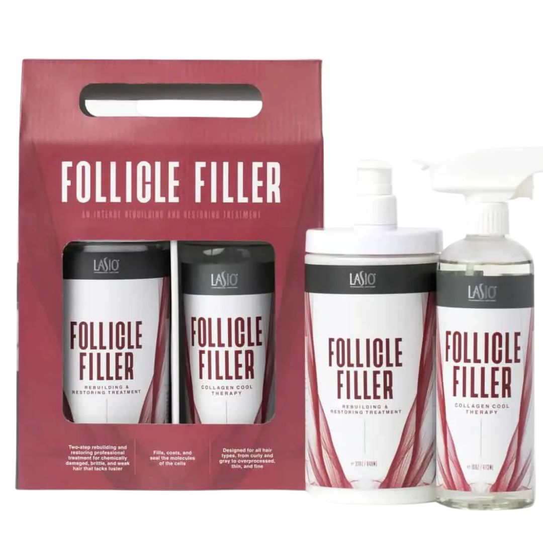  FOLLICLE FILLER ערכת פוליקל פילר טיפול מולקולרי מתקדם לחיזוק ושיקום השיער LASIO לאסיו 1419 מ"ל