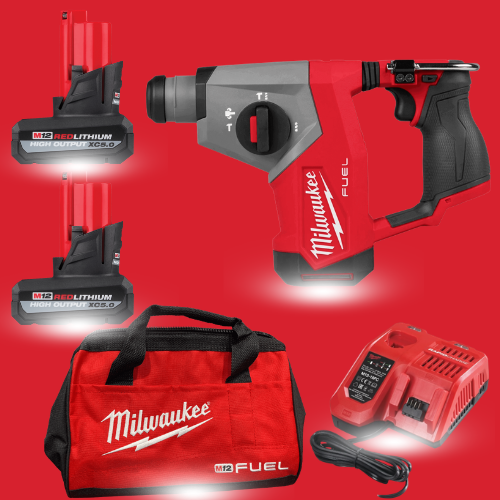 באנדל Milwaukee M12 FUEL 2508-20 עם 2 סוללות 5Ah HIGH OUTPUT ומטען מהיר