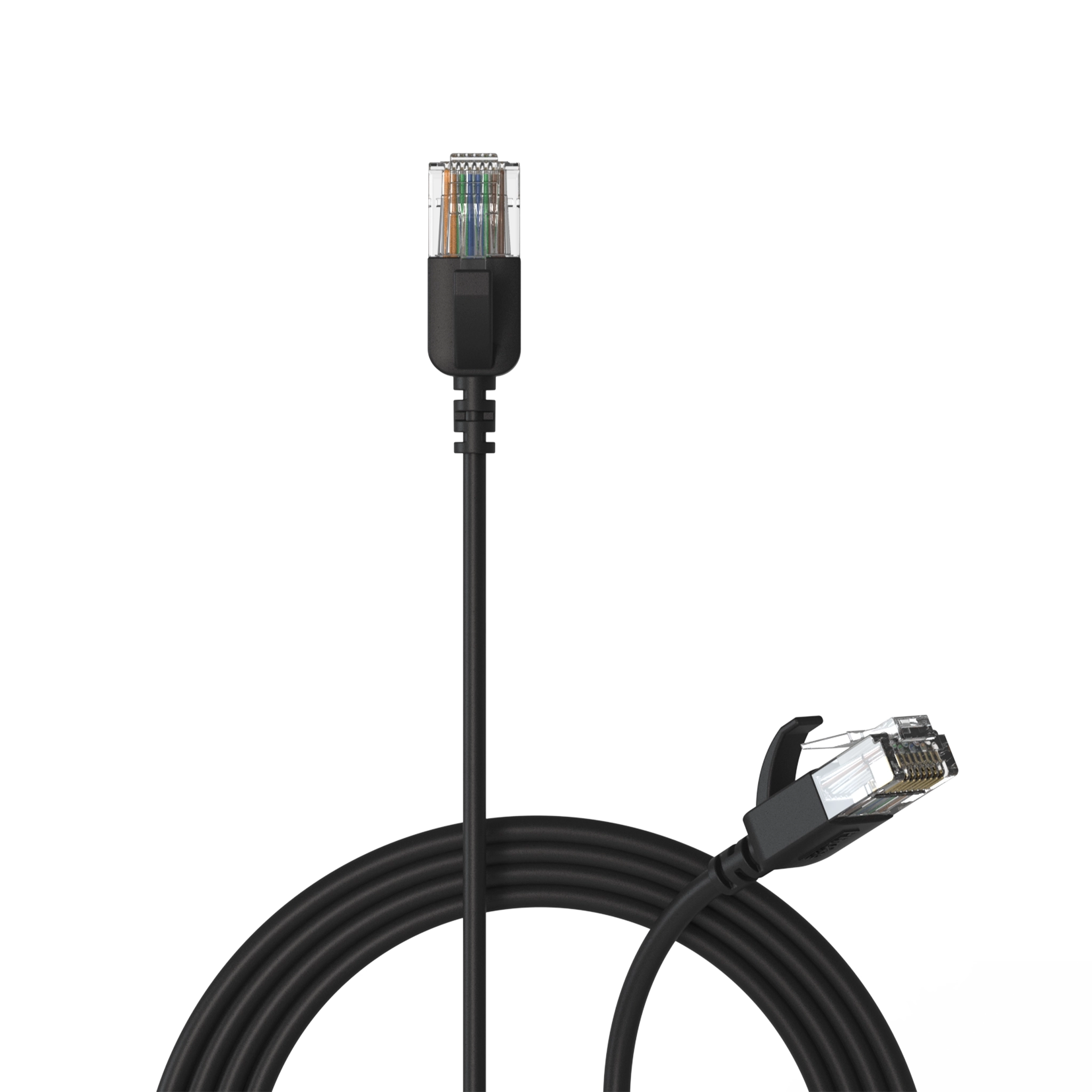כבל רשת דק Procab CSD560B/0.15 CAT6A RJ45 - RJ45 U/UTP - שחור באורך 0.15 מ