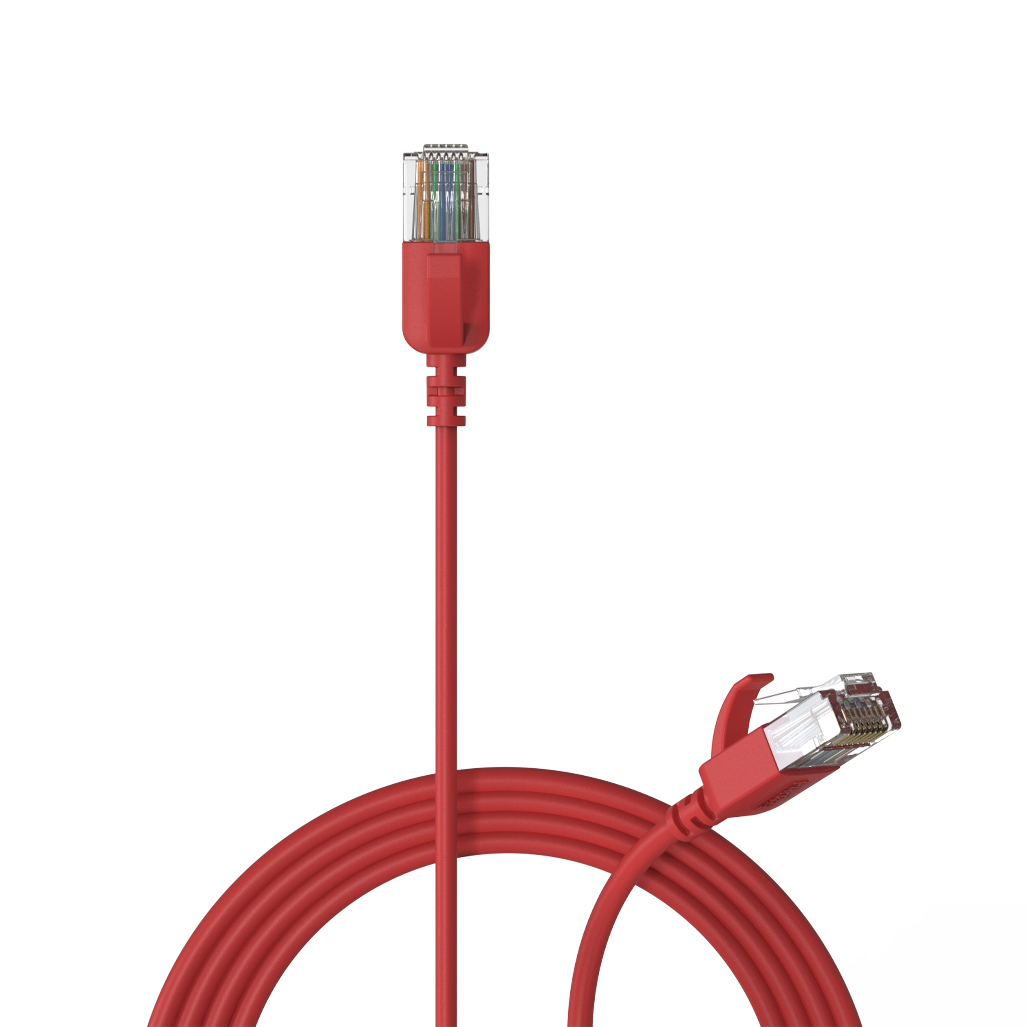 כבל רשת דק Procab CSD560R/1 CAT6A RJ45 - RJ45 U/UTP - אדום באורך 1 מ