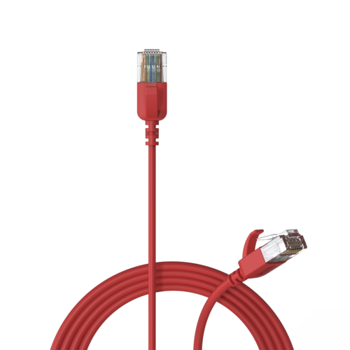 כבל רשת דק Procab CSD560R/1.5 CAT6A RJ45 - RJ45 U/UTP - אדום באורך 1.5 מ'
