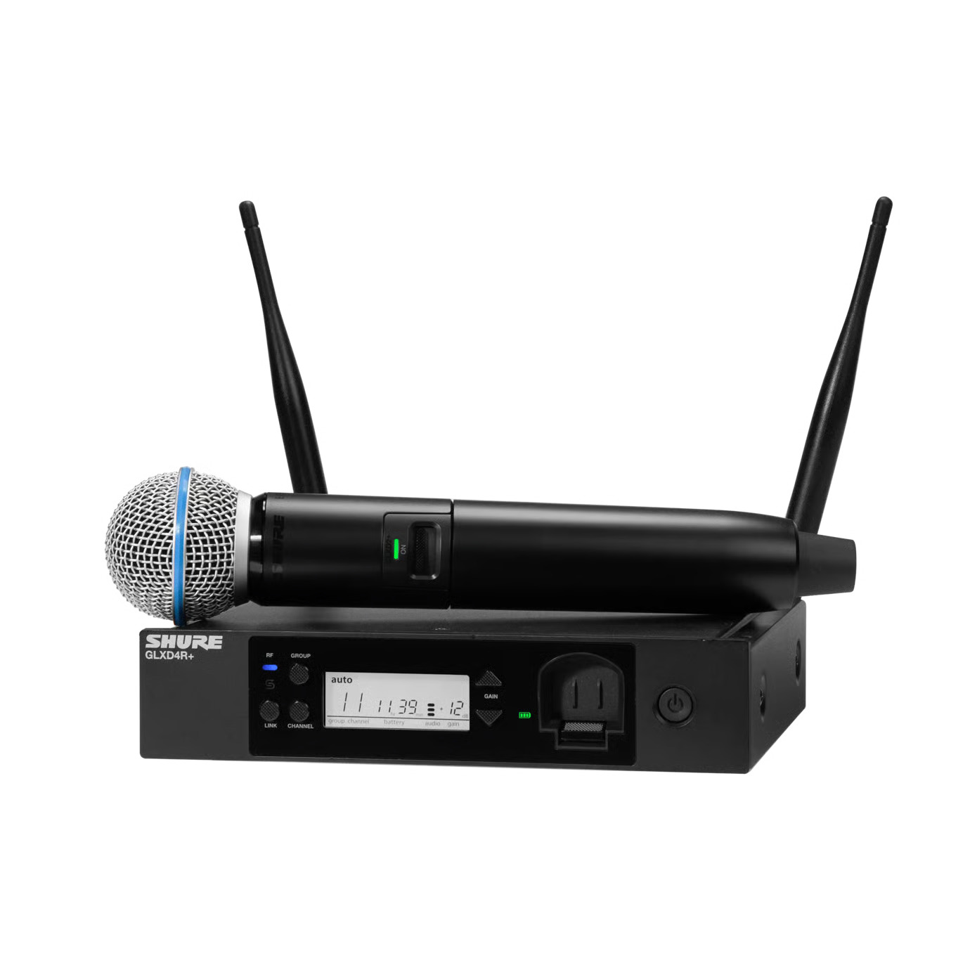 מערכת מיקרופון אלחוטית דיגיטלית Shure GLXD24R+/B58 עם קפסולת BETA 58A