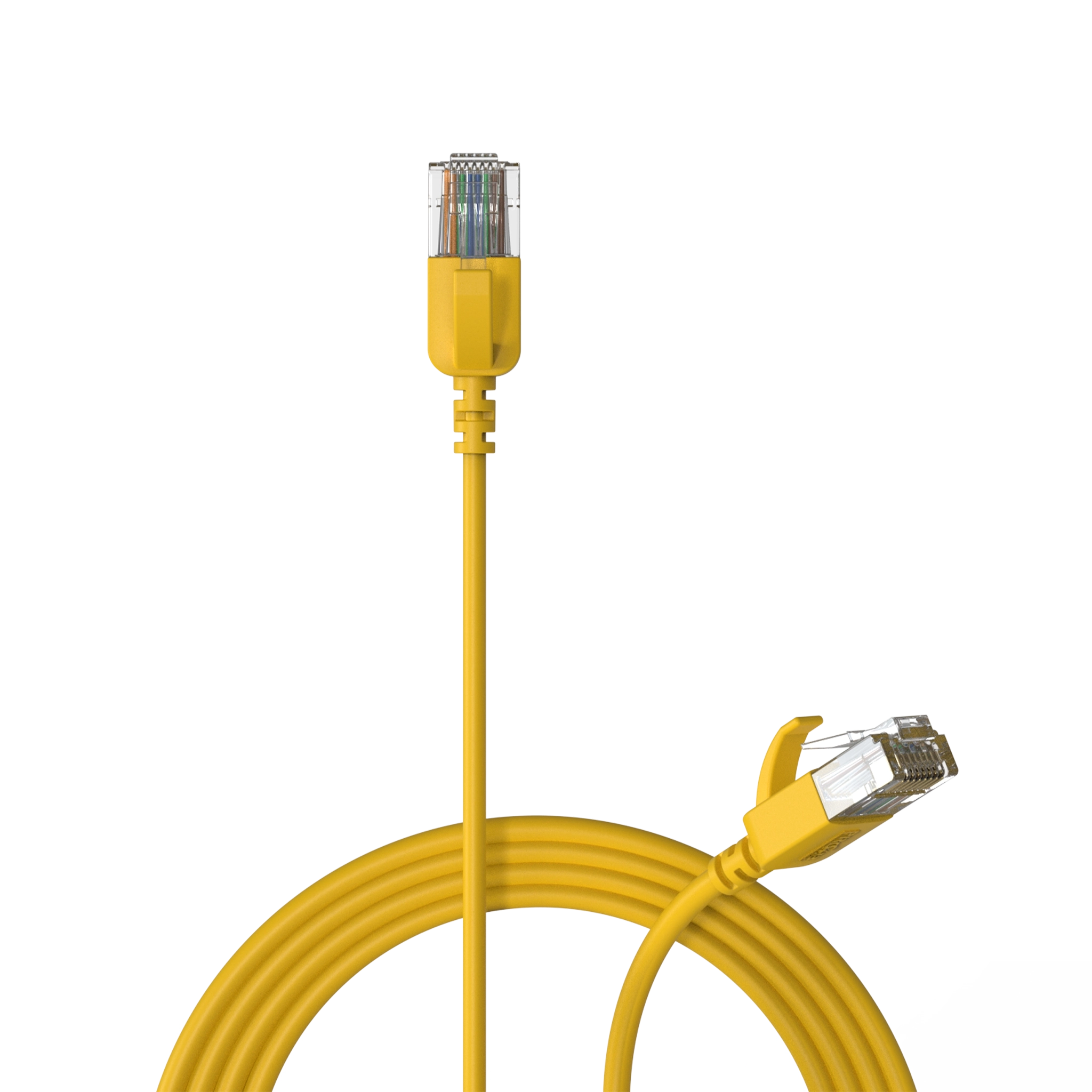 כבל רשת דק Procab CSD560Y/0.3 CAT6A RJ45 - RJ45 U/UTP - צהוב באורך 0.3 מ